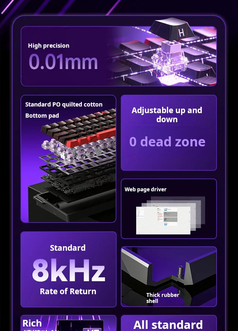 AULA WIN60HE Wired Hall Effect Magnetic Keyboard 60 Keys Hot Swap 0.01mm RT 8000Hz RGB Esports Custom Gaming Keyboard